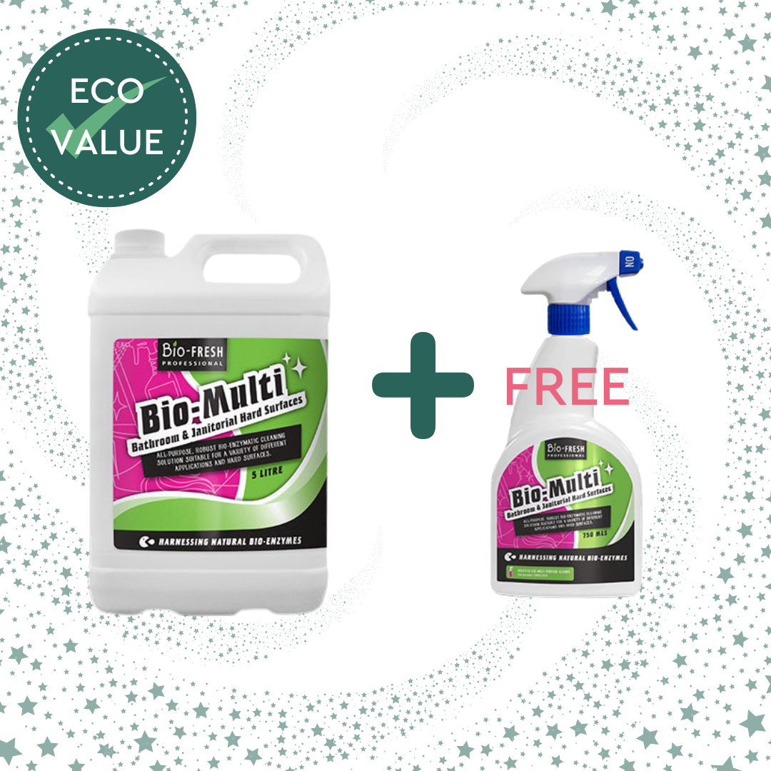 Bio-Multi Kitchen, Bathroom & Hard Surfaces 5Litres - Bio-Fresh + FREE 750ml spray bottle